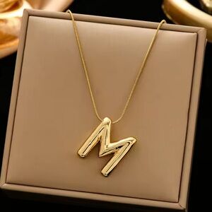 NEW! Anthropologe Gold Initial 'M' Pendant Necklace NWT